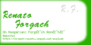 renato forgach business card